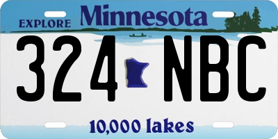 MN license plate 324NBC