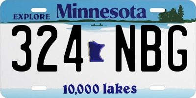 MN license plate 324NBG