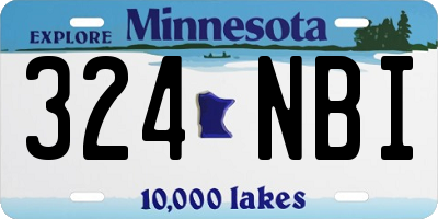 MN license plate 324NBI