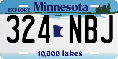 MN license plate 324NBJ