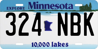 MN license plate 324NBK