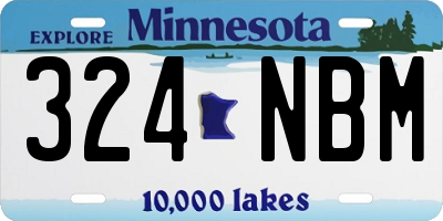 MN license plate 324NBM