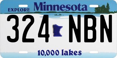 MN license plate 324NBN