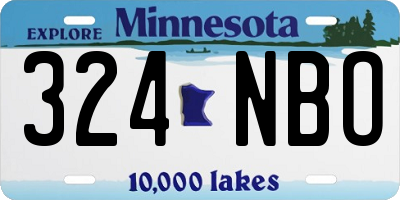 MN license plate 324NBO