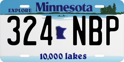 MN license plate 324NBP