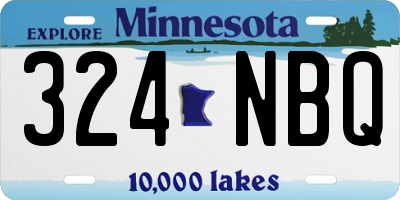 MN license plate 324NBQ