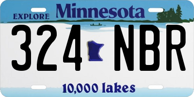 MN license plate 324NBR