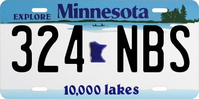 MN license plate 324NBS