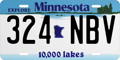 MN license plate 324NBV