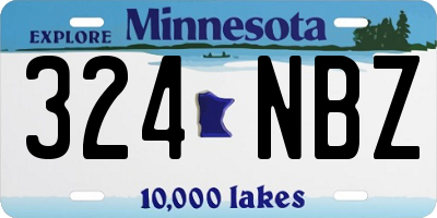MN license plate 324NBZ
