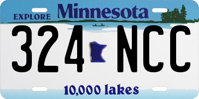 MN license plate 324NCC