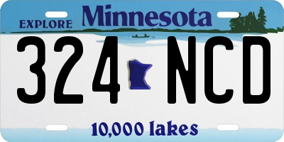 MN license plate 324NCD