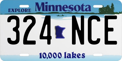 MN license plate 324NCE