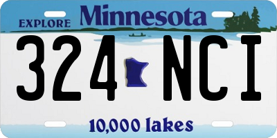 MN license plate 324NCI
