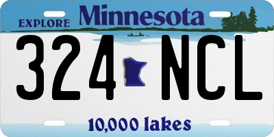 MN license plate 324NCL