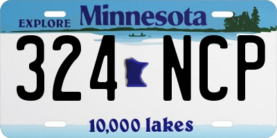 MN license plate 324NCP