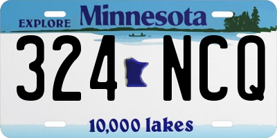 MN license plate 324NCQ