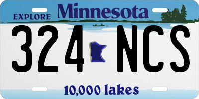MN license plate 324NCS