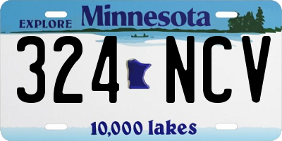 MN license plate 324NCV