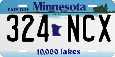 MN license plate 324NCX