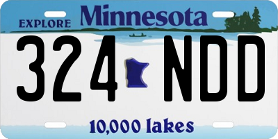 MN license plate 324NDD