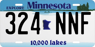 MN license plate 324NNF