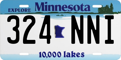 MN license plate 324NNI