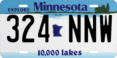MN license plate 324NNW