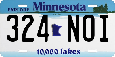 MN license plate 324NOI