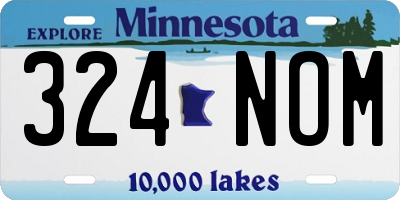 MN license plate 324NOM