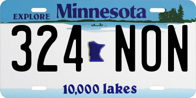 MN license plate 324NON