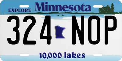 MN license plate 324NOP