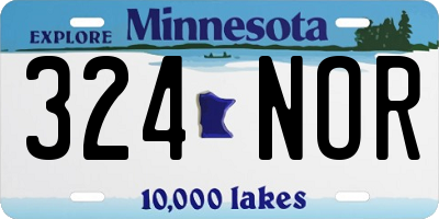 MN license plate 324NOR