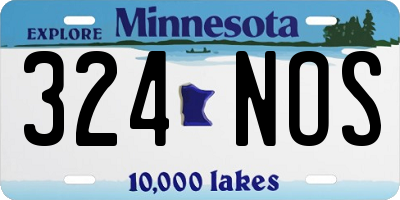 MN license plate 324NOS