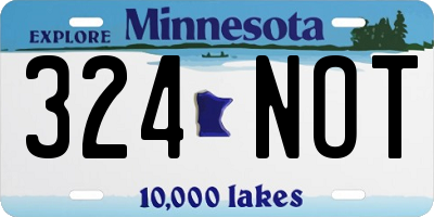 MN license plate 324NOT