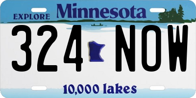 MN license plate 324NOW