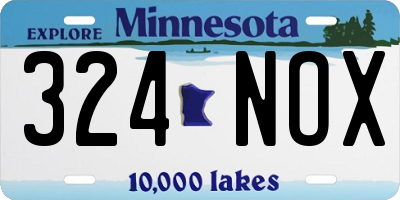 MN license plate 324NOX