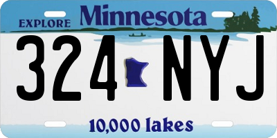 MN license plate 324NYJ