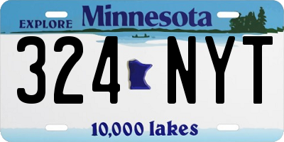 MN license plate 324NYT