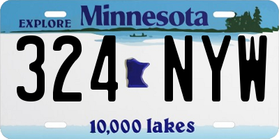 MN license plate 324NYW