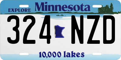 MN license plate 324NZD