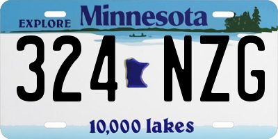 MN license plate 324NZG