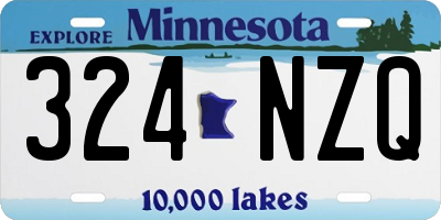 MN license plate 324NZQ