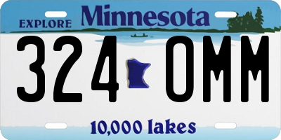 MN license plate 324OMM