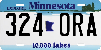 MN license plate 324ORA