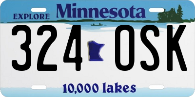MN license plate 324OSK