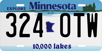 MN license plate 324OTW