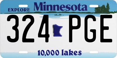 MN license plate 324PGE