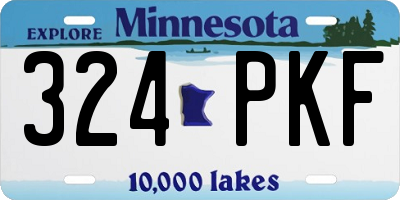 MN license plate 324PKF