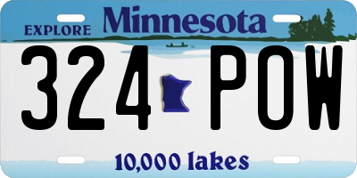 MN license plate 324POW